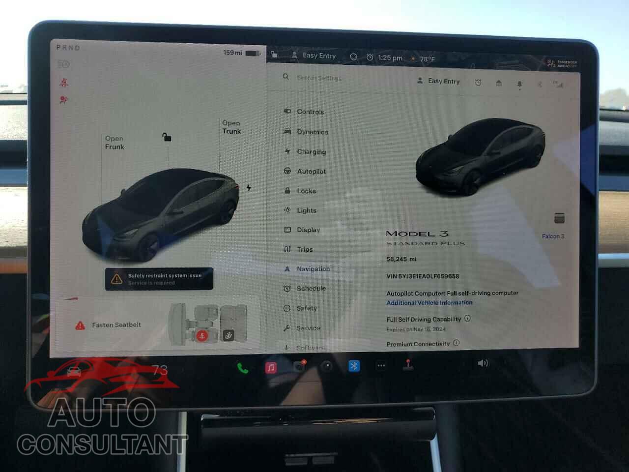 TESLA MODEL 3 2020 - 5YJ3E1EA0LF659658