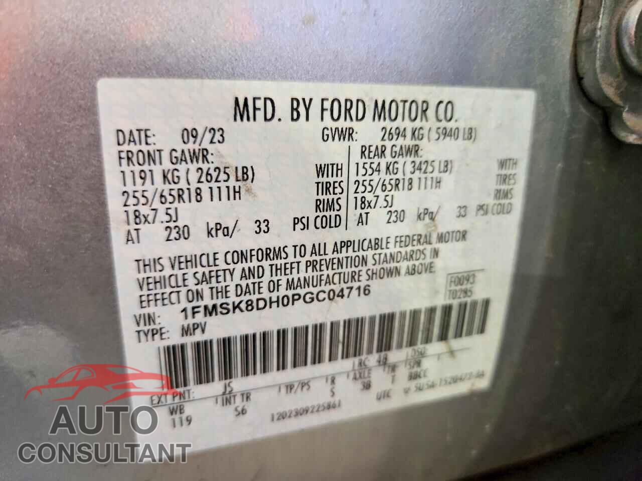 FORD EXPLORER 2023 - 1FMSK8DH0PGC04716