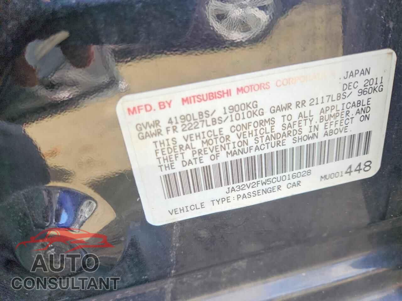 MITSUBISHI LANCER 2012 - JA32V2FW5CU016028