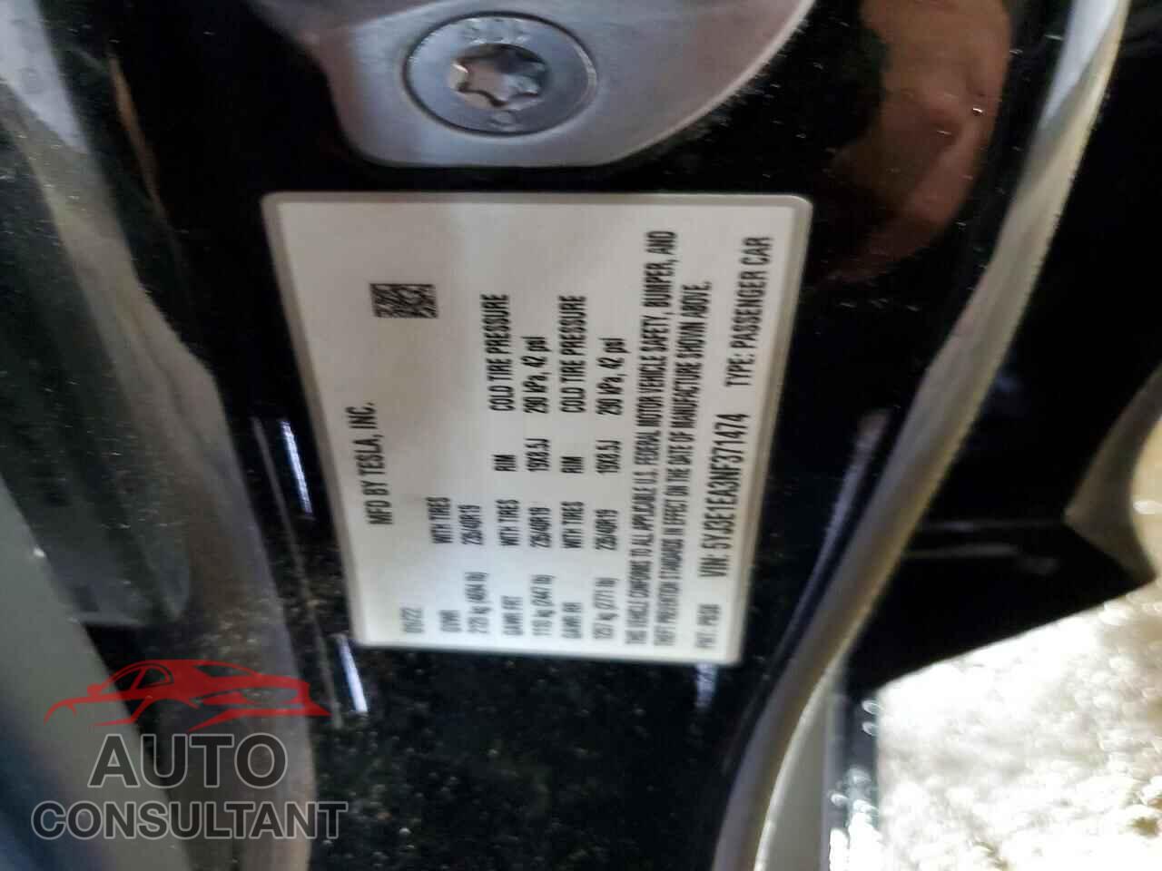 TESLA MODEL 3 2022 - 5YJ3E1EA3NF371474