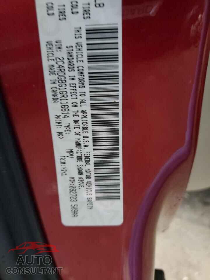 DODGE CARAVAN 2016 - 2C4RDGBG1GR116614