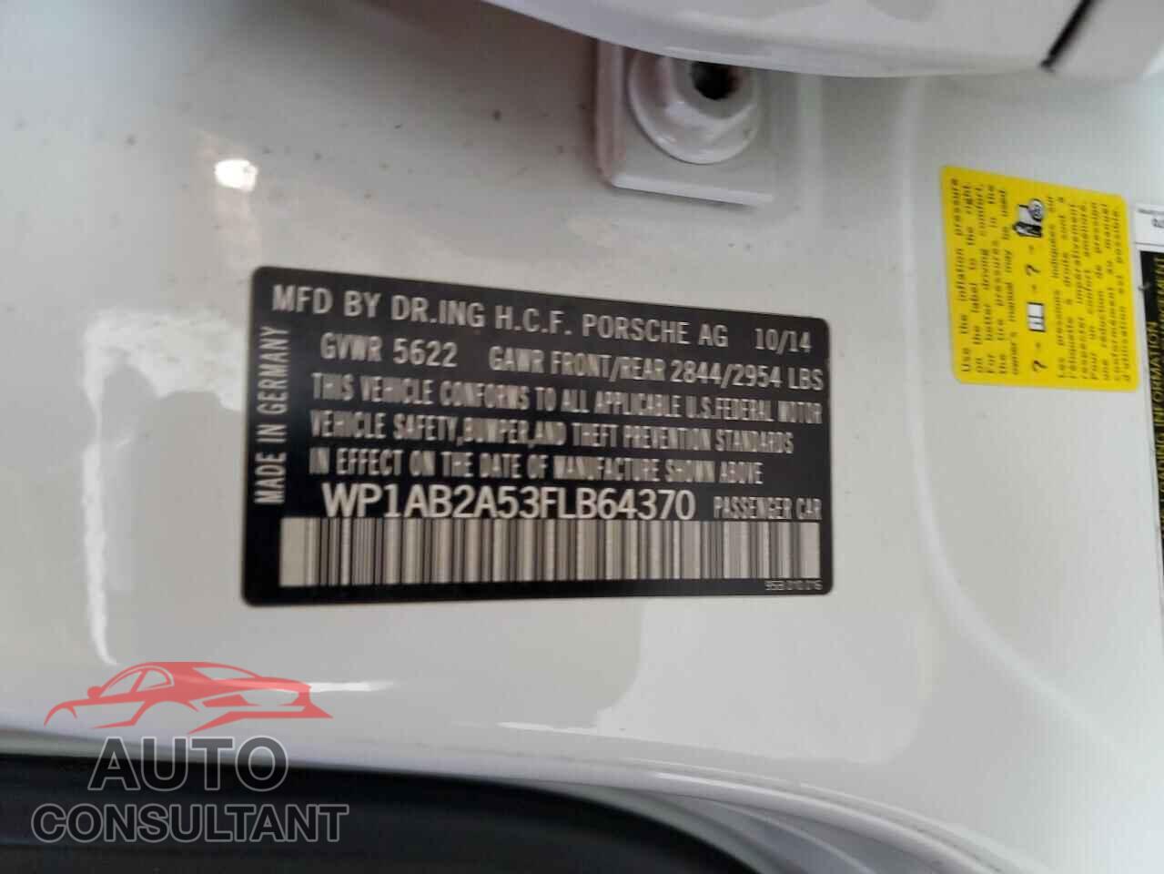 PORSCHE MACAN 2015 - WP1AB2A53FLB64370