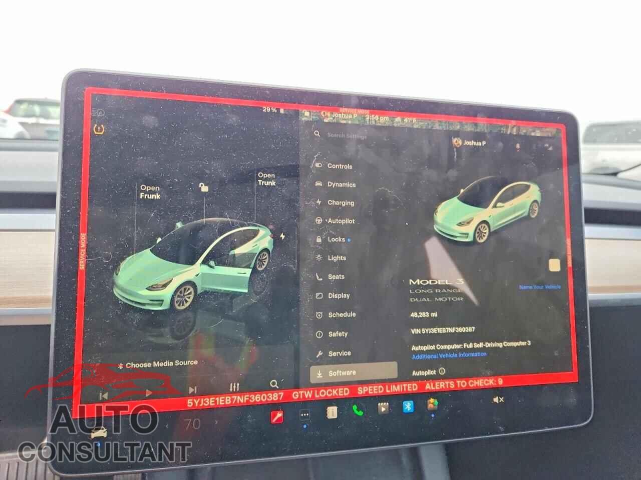 TESLA MODEL 3 2022 - 5YJ3E1EB7NF360387