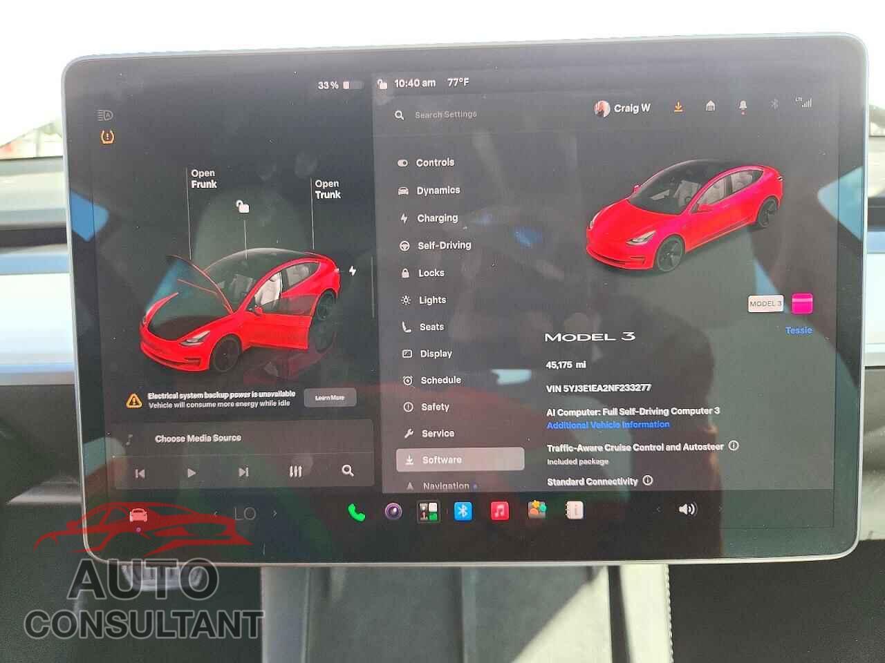 TESLA MODEL 3 2022 - 5YJ3E1EA2NF233277