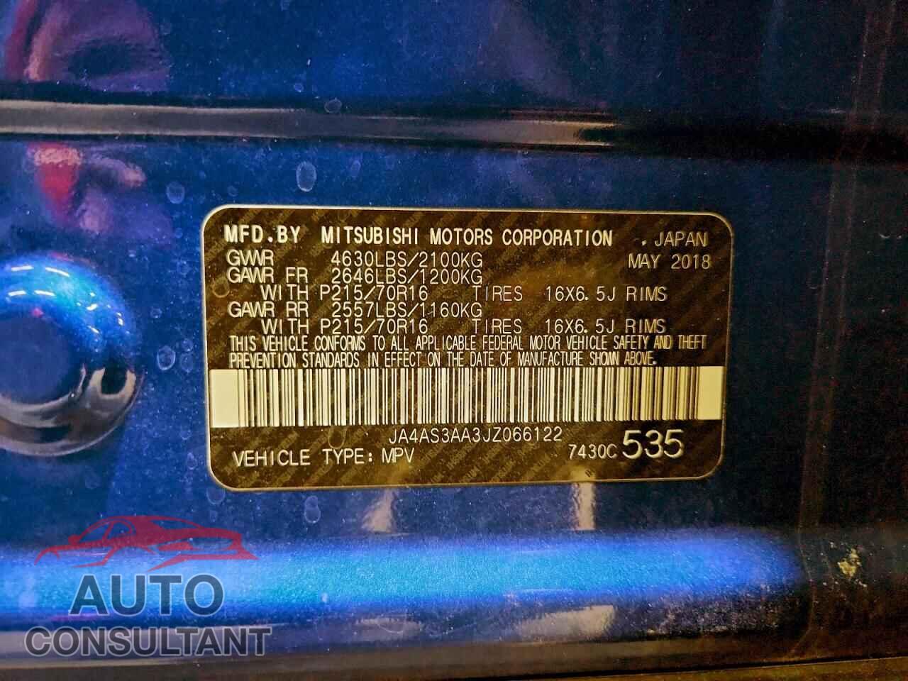 MITSUBISHI ECLIPSE 2018 - JA4AS3AA3JZ066122