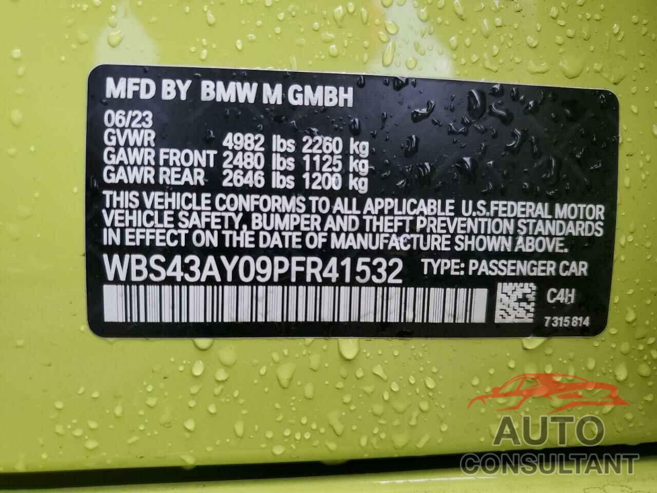 BMW M3 2023 - WBS43AY09PFR41532