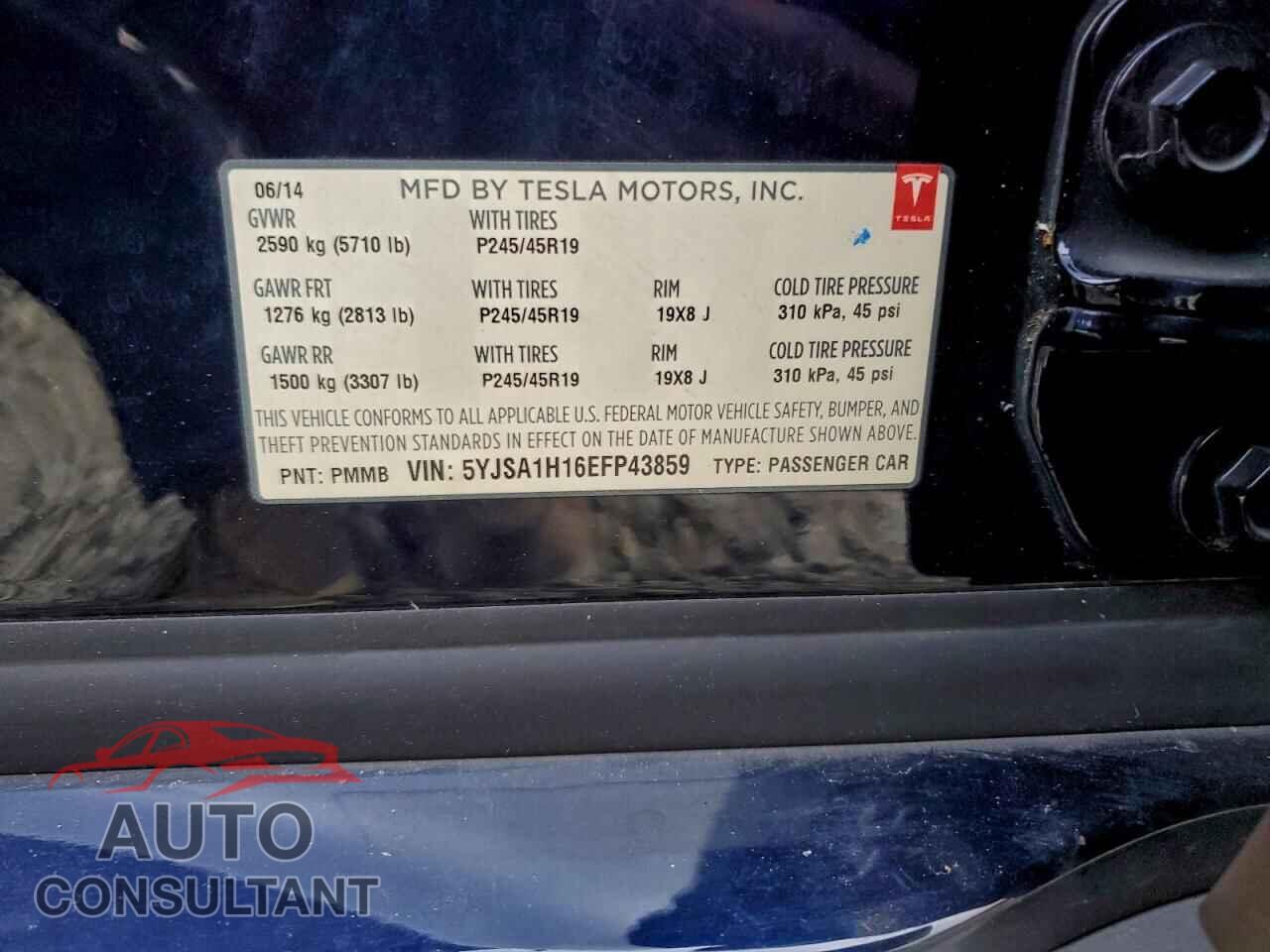 TESLA MODEL S 2014 - 5YJSA1H16EFP43859