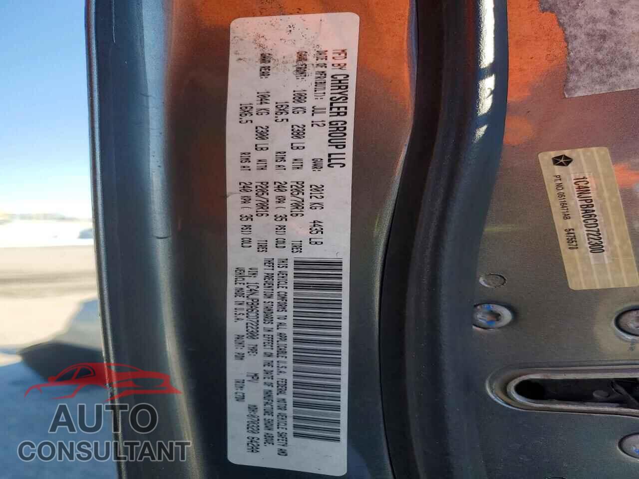 JEEP PATRIOT 2012 - 1C4NJPBA6CD722300