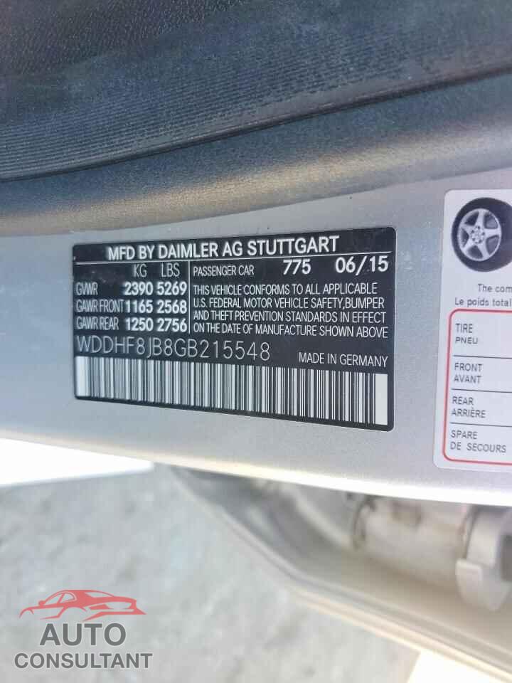 MERCEDES-BENZ E-CLASS 2016 - WDDHF8JB8GB215548