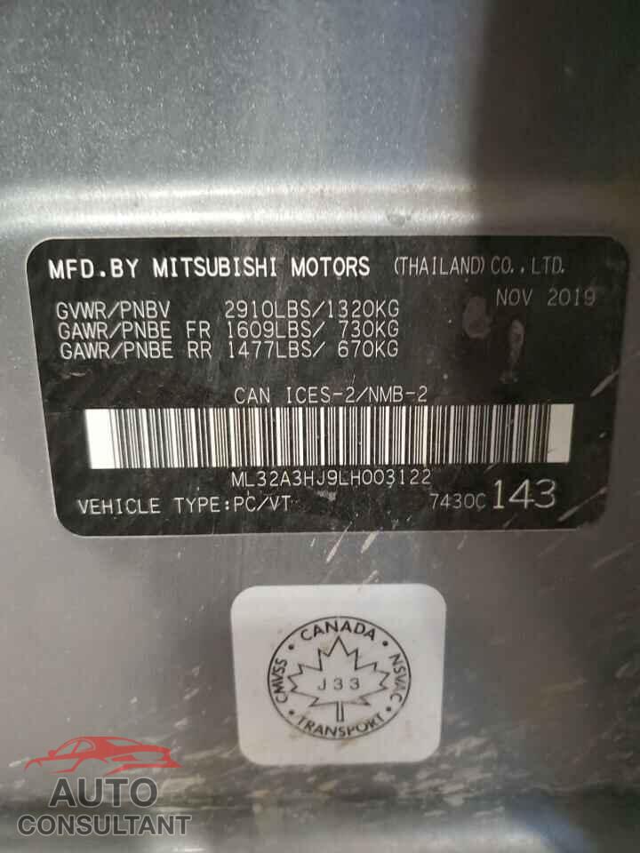 MITSUBISHI MIRAGE 2020 - ML32A3HJ9LH003122