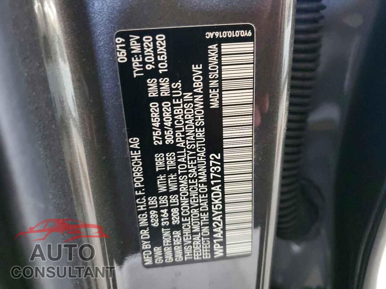 PORSCHE CAYENNE 2019 - WP1AA2AY5KDA17372