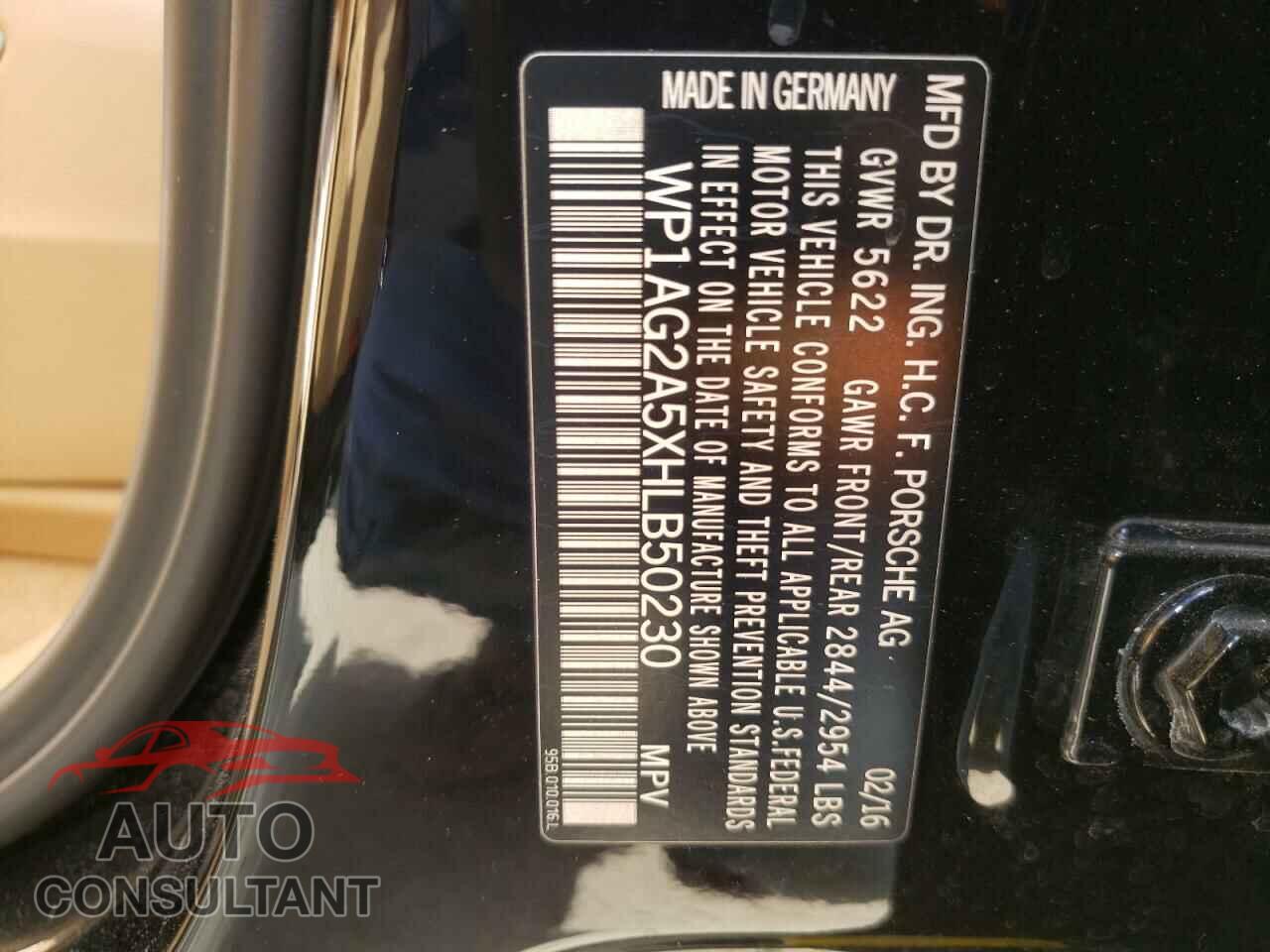 PORSCHE MACAN 2017 - WP1AG2A5XHLB50230