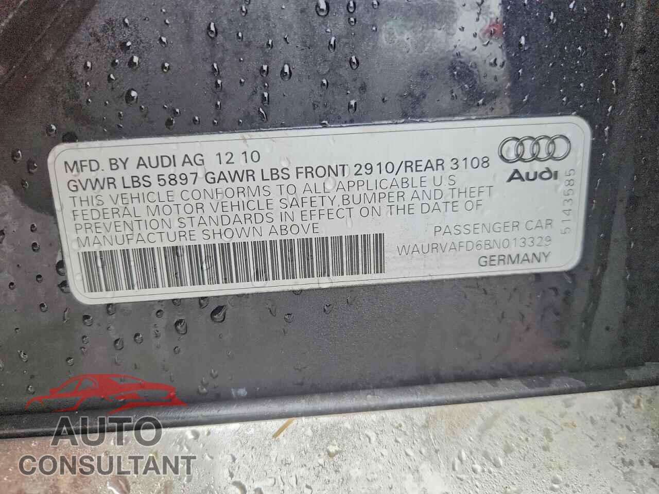 AUDI A8 2011 - WAURVAFD6BN013329
