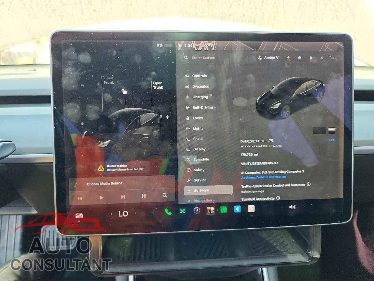 TESLA MODEL 3 2019 - 5YJ3E1EA0KF415717