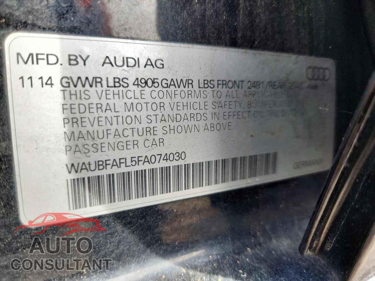 AUDI A4 2015 - WAUBFAFL5FA074030