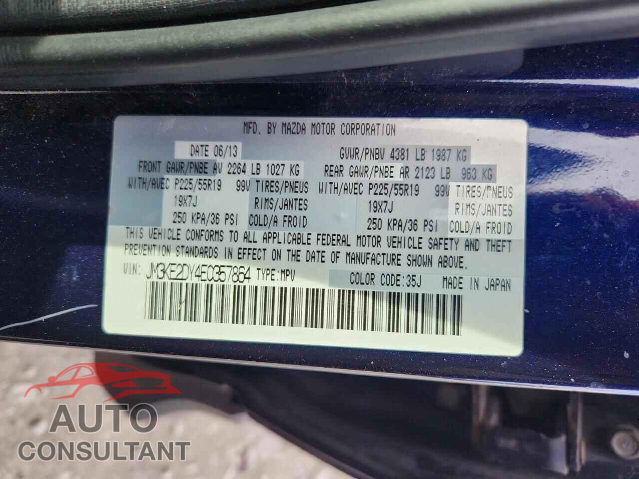 MAZDA CX-5 2014 - JM3KE2DY4E0357864