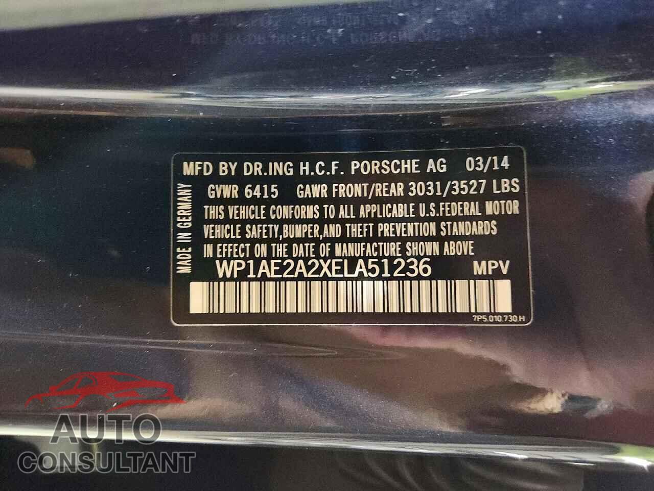 PORSCHE CAYENNE 2014 - WP1AE2A2XELA51236