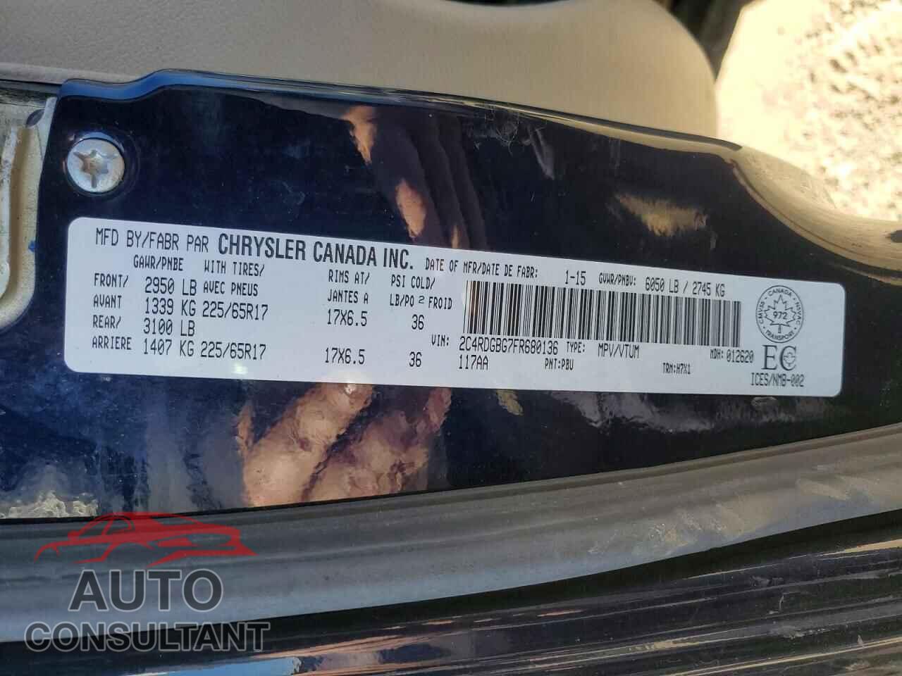 DODGE CARAVAN 2015 - 2C4RDGBG7FR680136
