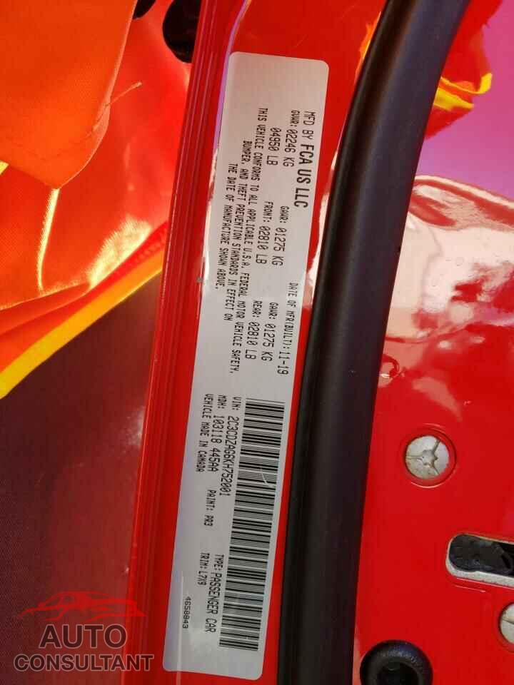 DODGE CHALLENGER 2019 - 2C3CDZAG6KH752001