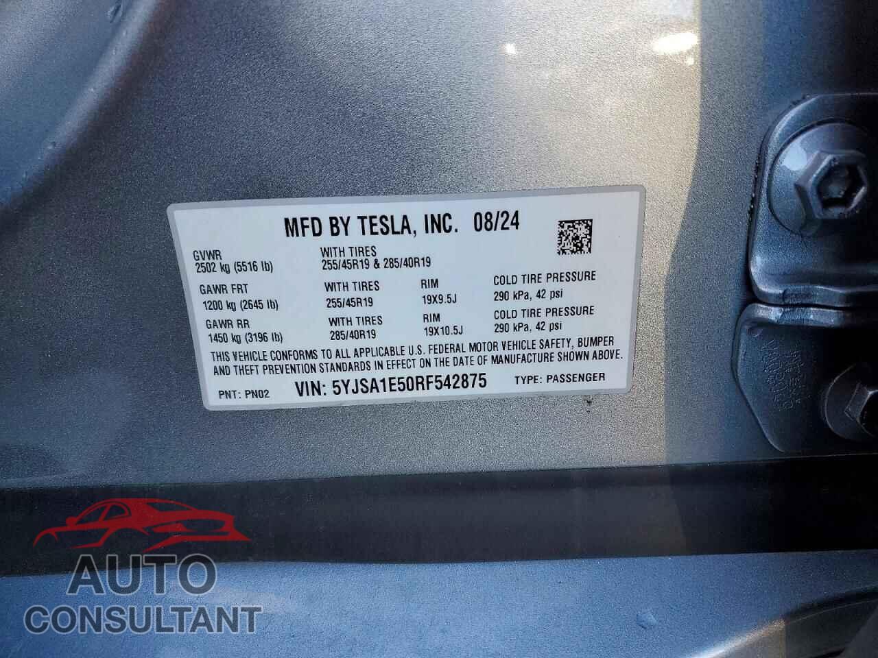 TESLA MODEL S 2024 - 5YJSA1E50RF542875