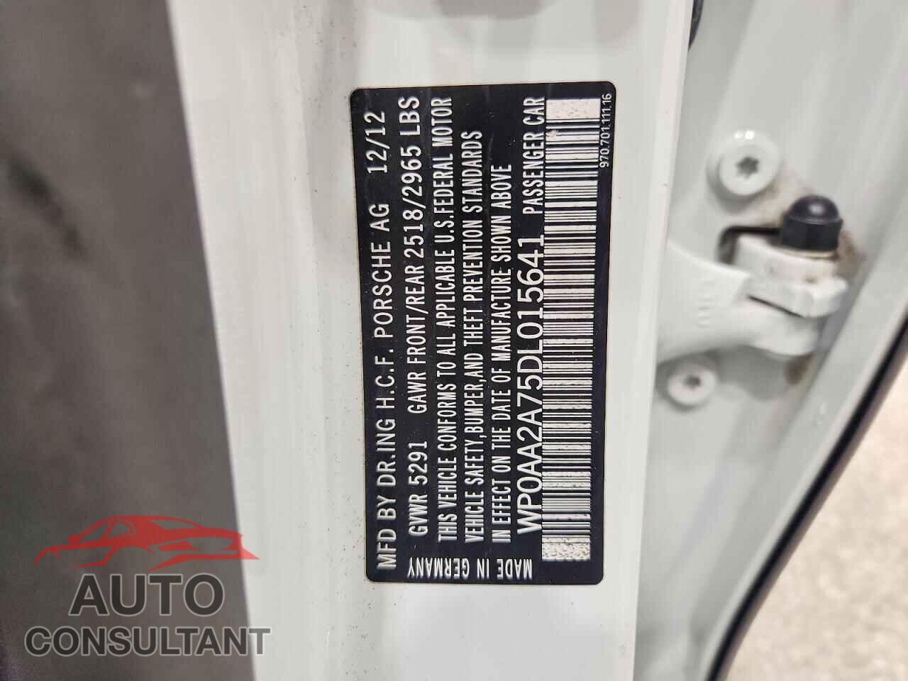PORSCHE PANAMERA 2013 - WP0AA2A75DL015641