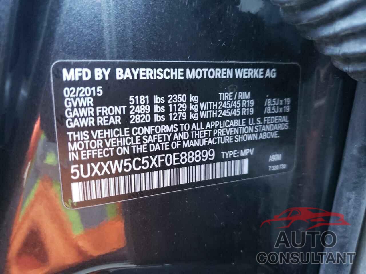 BMW X4 2015 - 5UXXW5C5XF0E88899