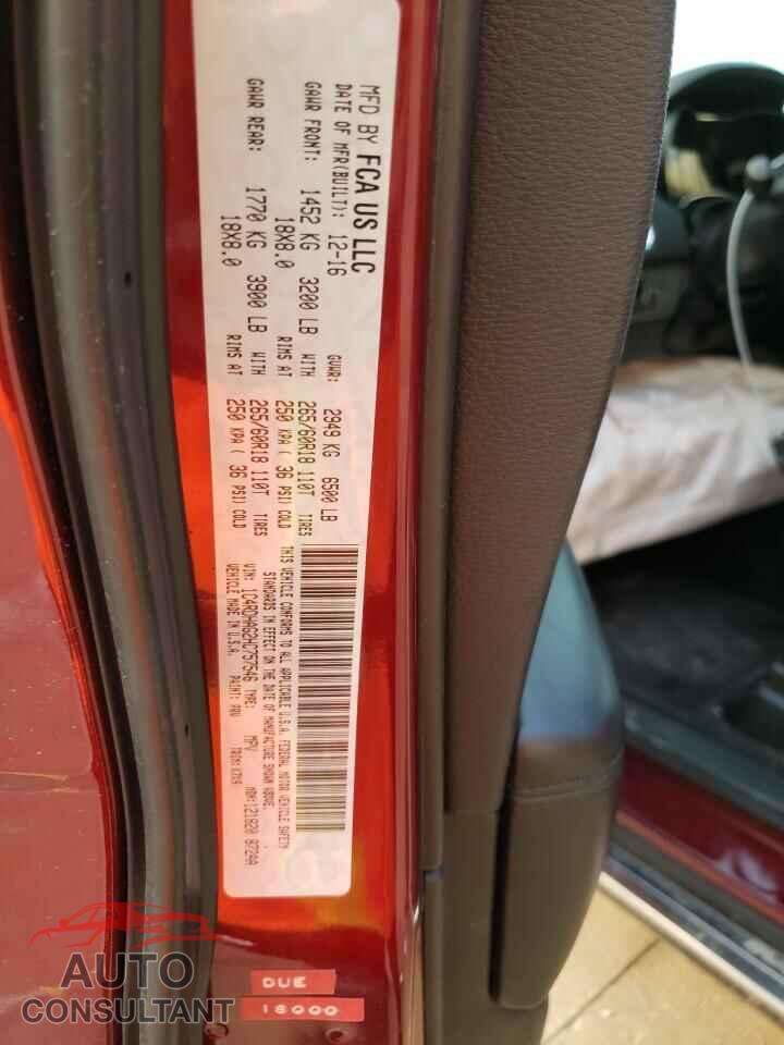 DODGE DURANGO 2017 - 1C4RDHAG2HC757546