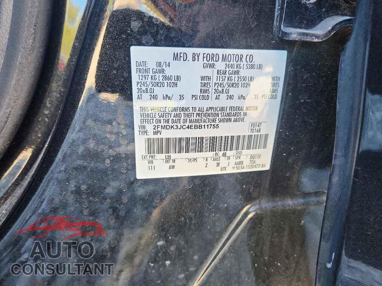 FORD EDGE 2014 - 2FMDK3JC4EBB11755