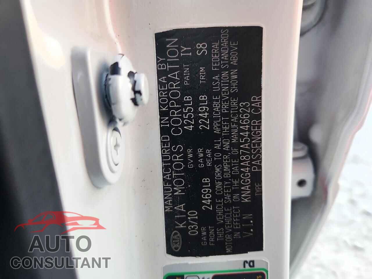 KIA OPTIMA 2010 - KNAGG4A87A5446623