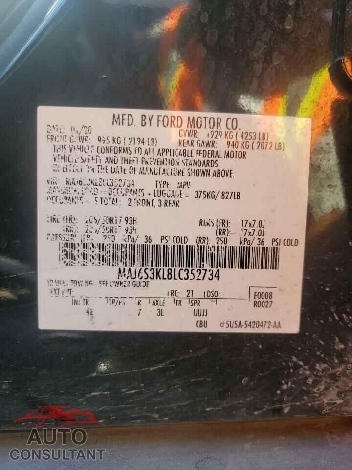 FORD ECOSPORT 2020 - MAJ6S3KL8LC352734