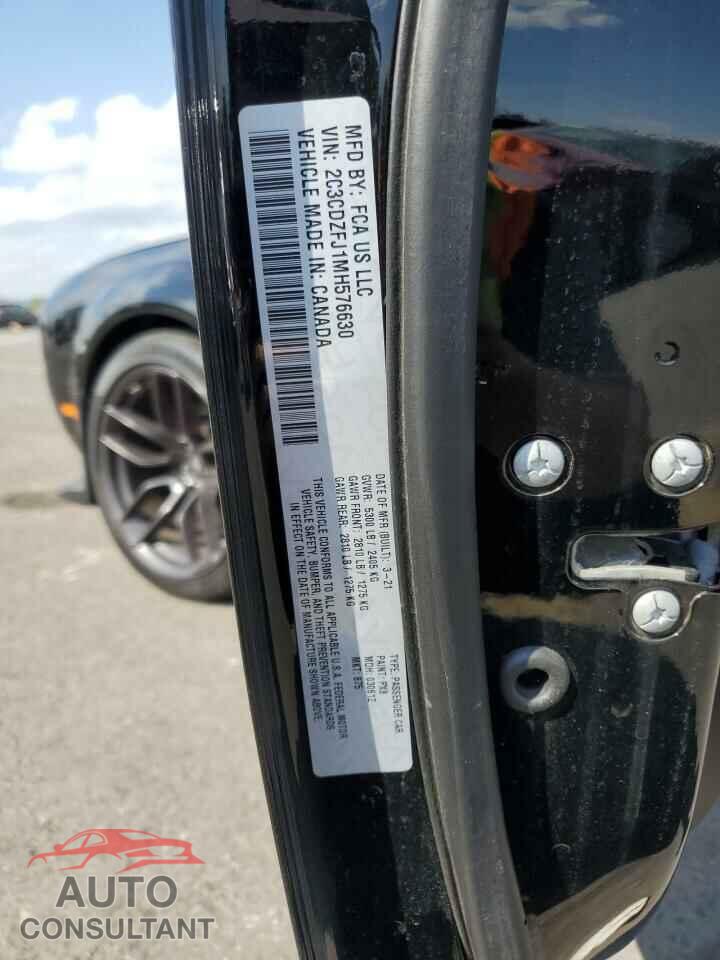 DODGE CHALLENGER 2021 - 2C3CDZFJ1MH576630