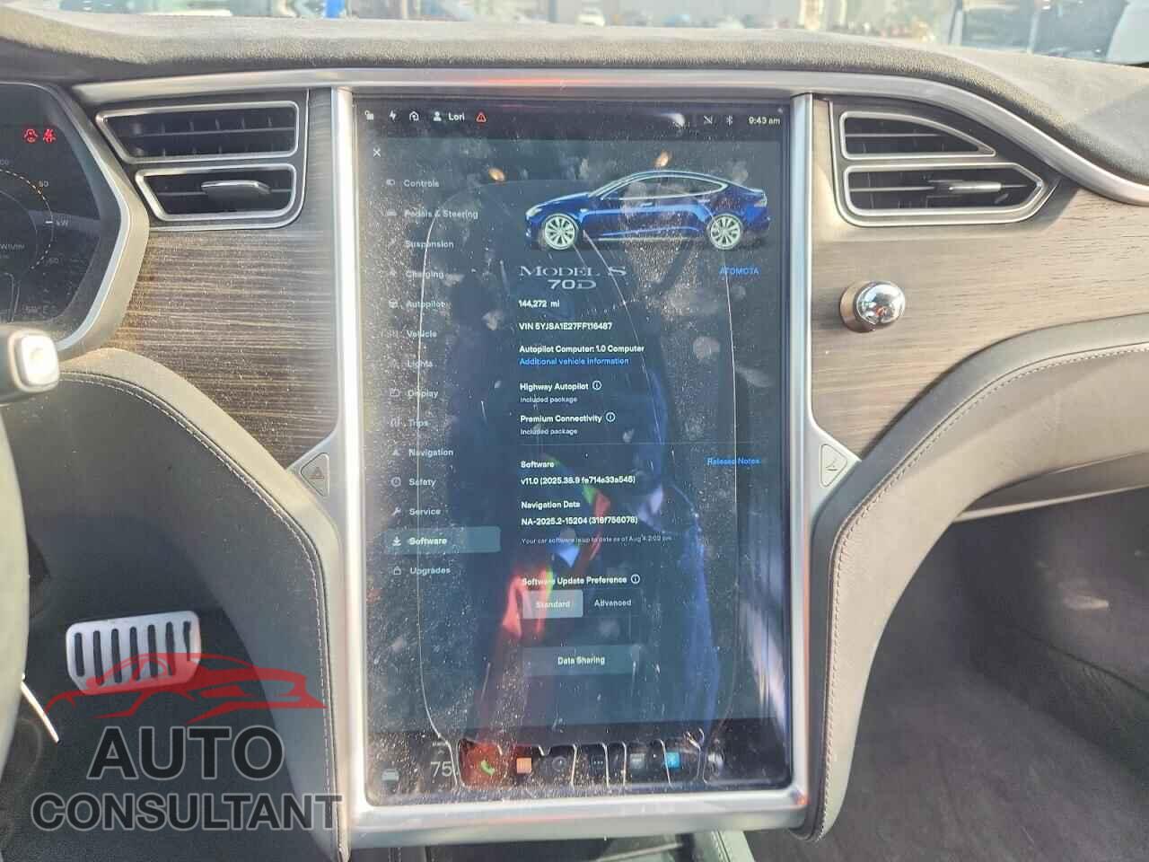 TESLA MODEL S 2015 - 5YJSA1E27FF116487