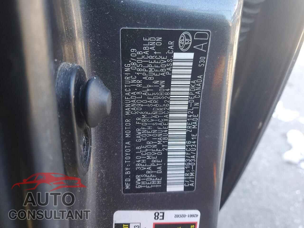 TOYOTA COROLLA 2010 - 2T1BU4EEXAC262284