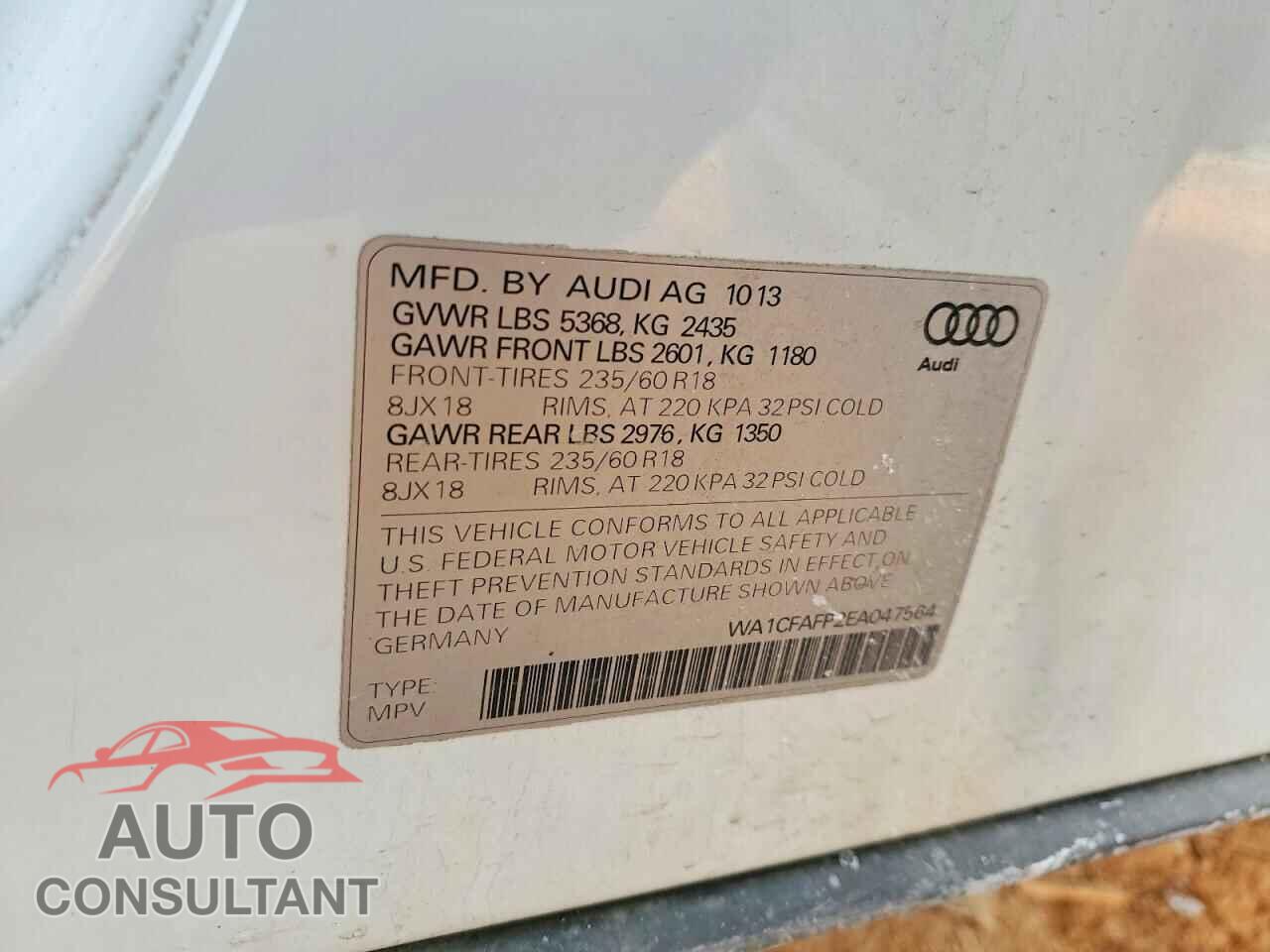 AUDI Q5 2014 - WA1CFAFP2EA047564