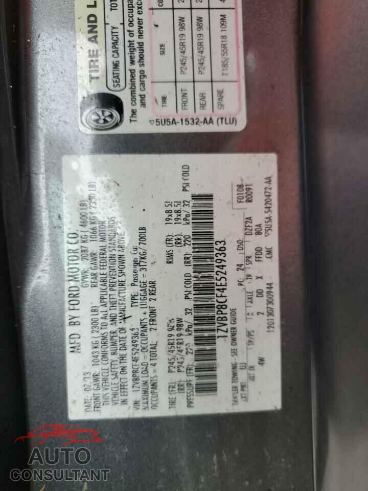 FORD MUSTANG 2014 - 1ZVBP8CF4E5249363