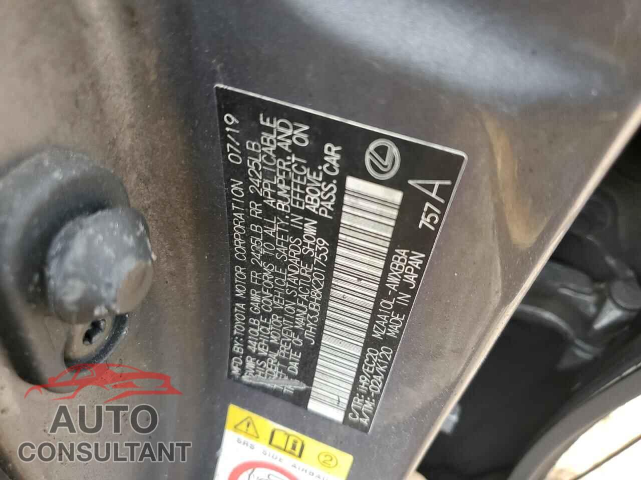 LEXUS UNKNOWN 2019 - JTHY3JBH8K2017539