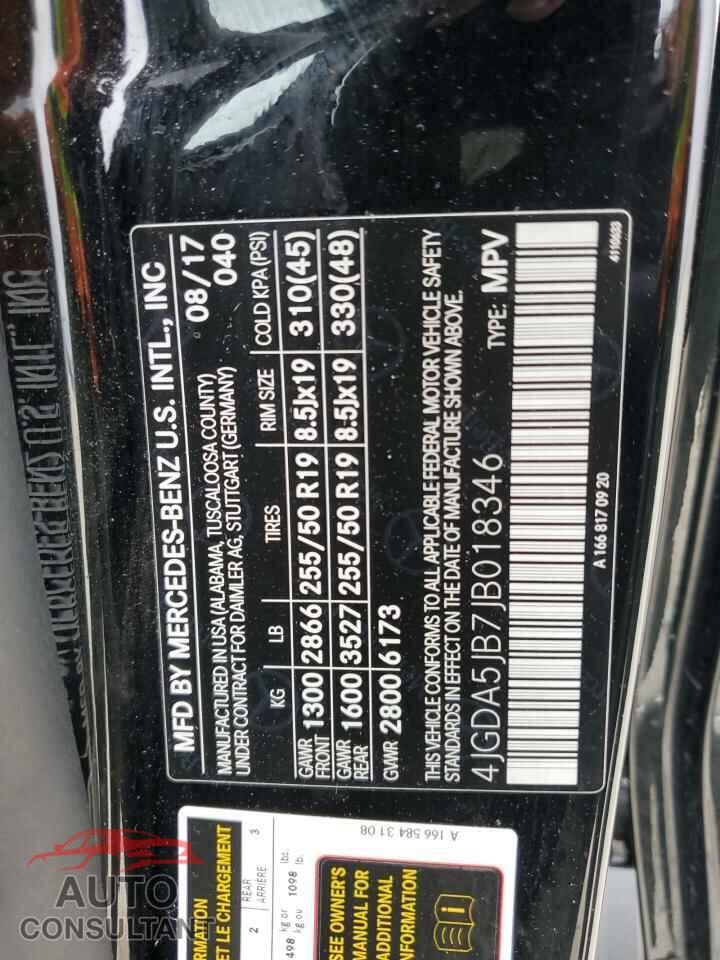 MERCEDES-BENZ GLE-CLASS 2018 - 4JGDA5JB7JB018346
