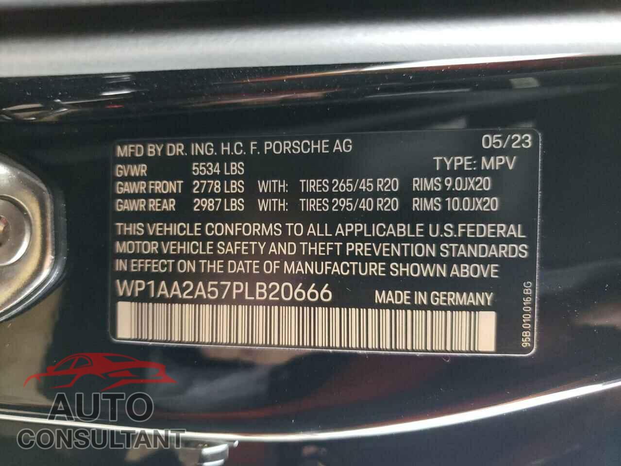 PORSCHE MACAN BASE 2023 - WP1AA2A57PLB20666