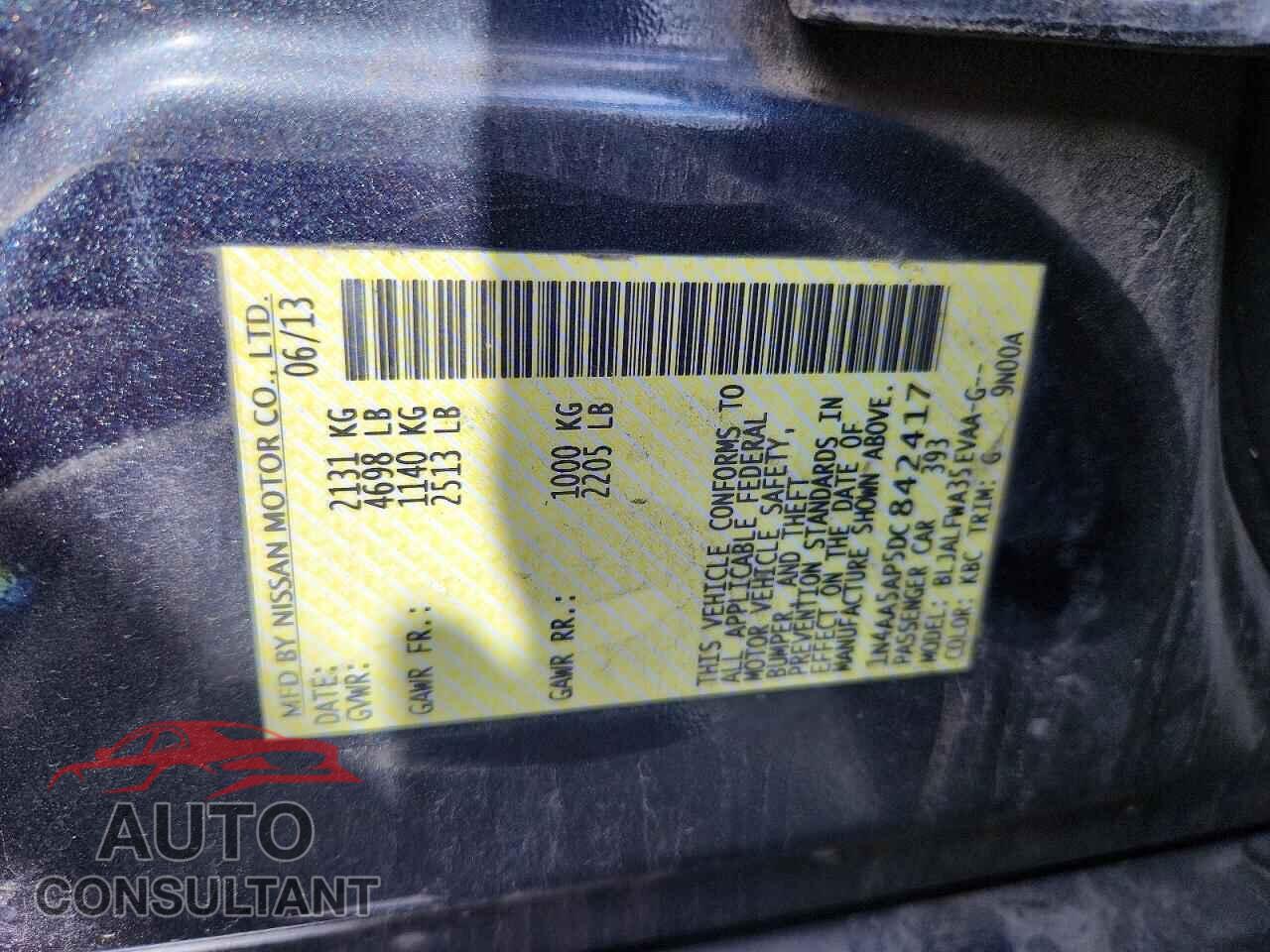NISSAN MAXIMA 2013 - 1N4AA5AP5DC842417