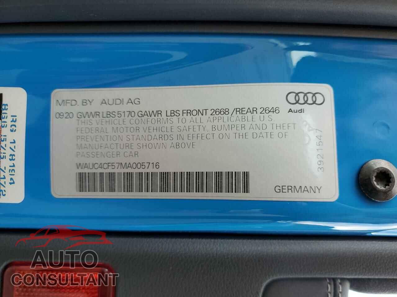 AUDI S5/RS5 2021 - WAUC4CF57MA005716
