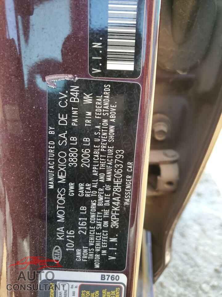 KIA FORTE 2017 - 3KPFK4A78HE063793