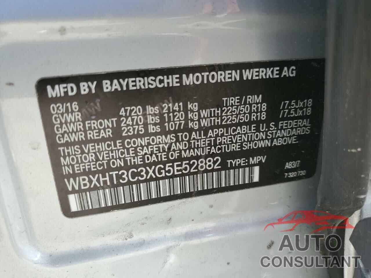 BMW X1 2016 - WBXHT3C3XG5E52882