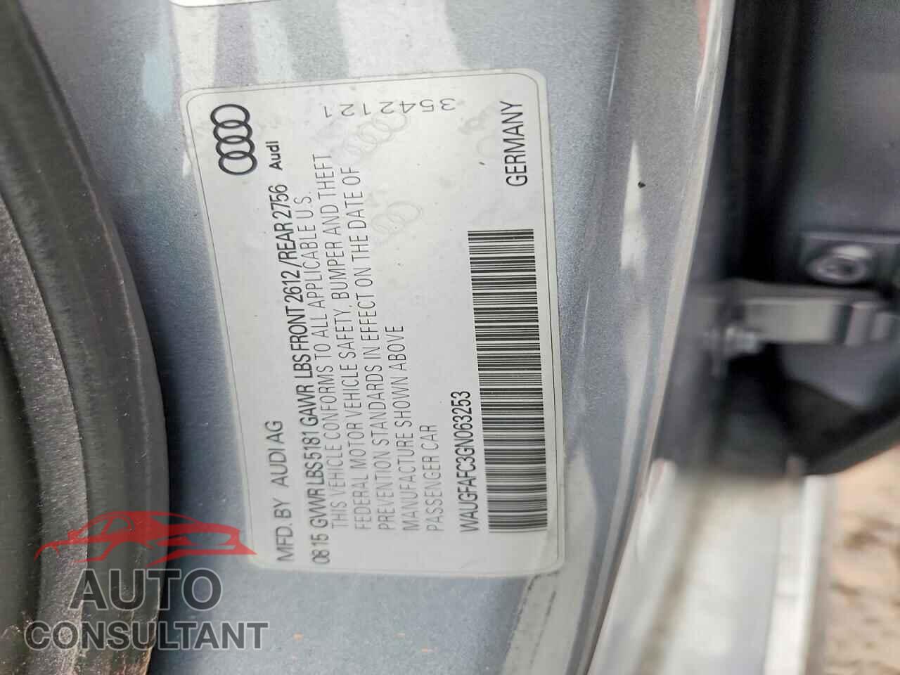 AUDI A6 2016 - WAUGFAFC3GN063253
