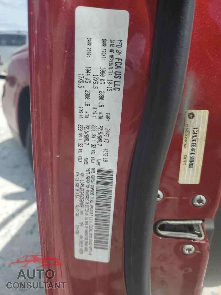 JEEP COMPASS 2016 - 1C4NJDEB4GD580408