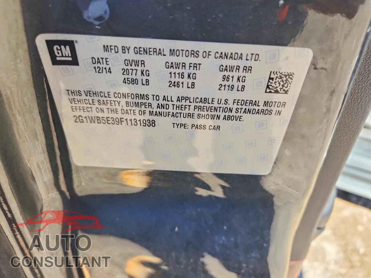 CHEVROLET IMPALA 2015 - 2G1WB5E39F1131938