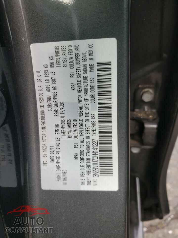 MAZDA 3 2017 - 3MZBN1U70HM141227