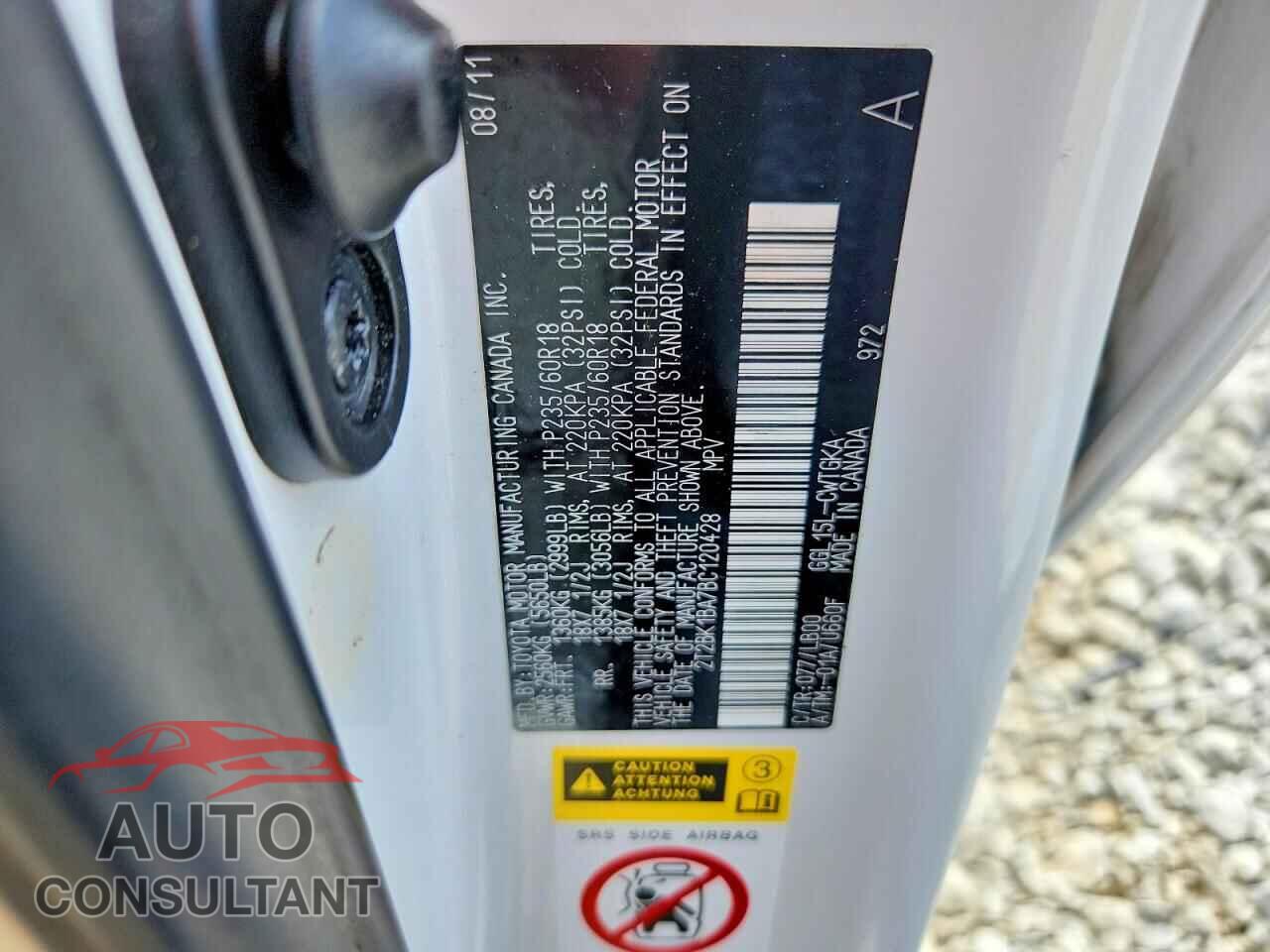 LEXUS RX350 2011 - 2T2BK1BA7BC120428