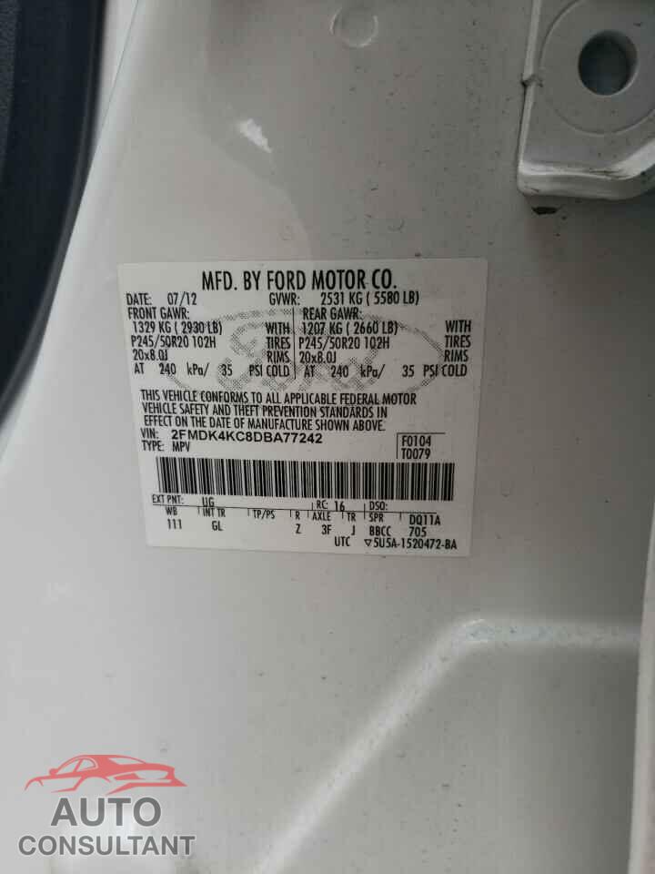 FORD EDGE 2013 - 2FMDK4KC8DBA77242