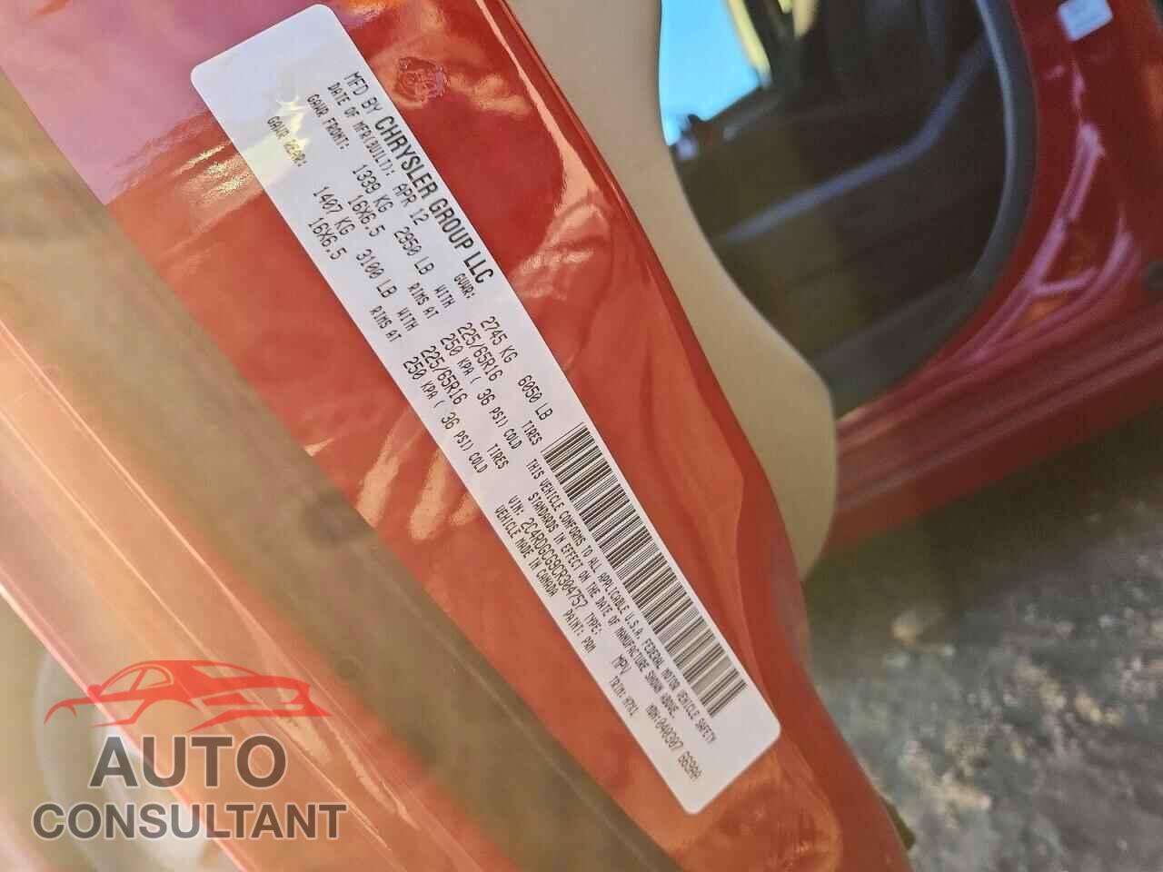 DODGE CARAVAN 2012 - 2C4RDGCG9CR304757