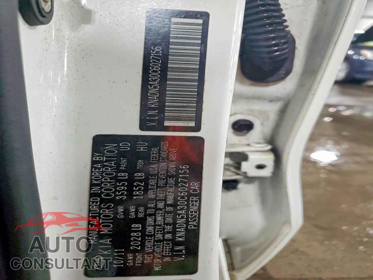 KIA RIO 2012 - KNADN5A30C6027156